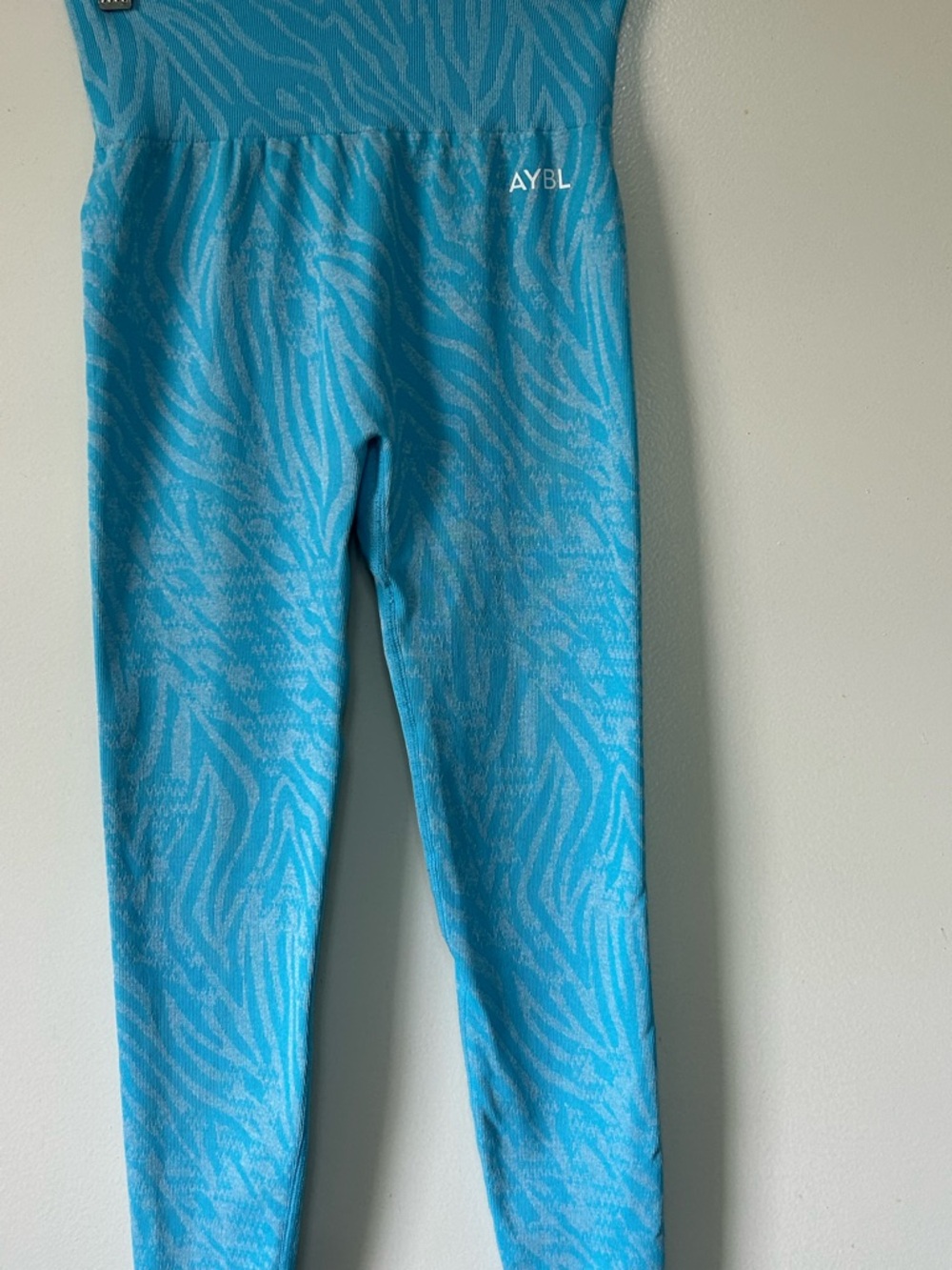 AYBL Turquoise Zebra-Print High Waist Leggings